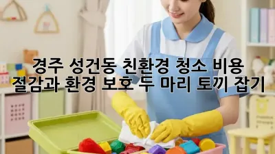 경주 성건동 친환경 청소: 비용 절감과 환경 보호, 두 마리 토끼 잡기!